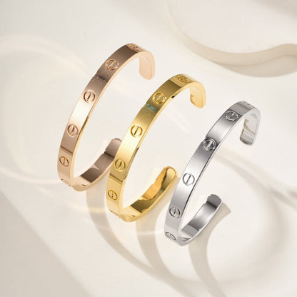 [AuraEcho]LOVE BRACELET 6.1MM OPEN CUFF