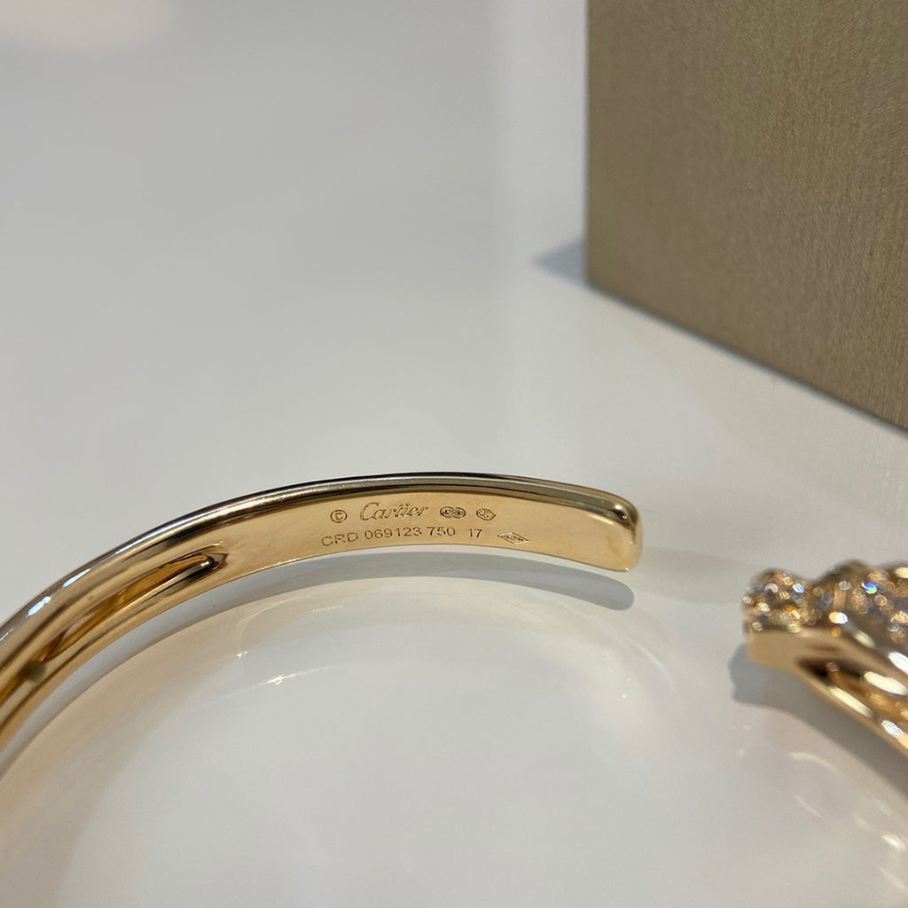 [AuraEcho]PANTHERE HALF DIAMOND OPEN BRACELET