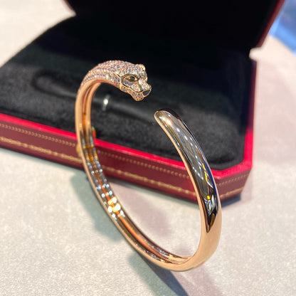 [AuraEcho]PANTHERE HALF DIAMOND OPEN BRACELET