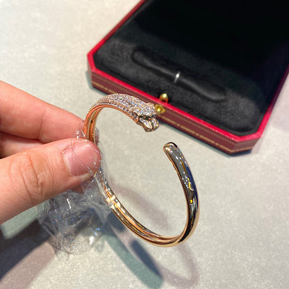 [AuraEcho]PANTHERE HALF DIAMOND OPEN BRACELET