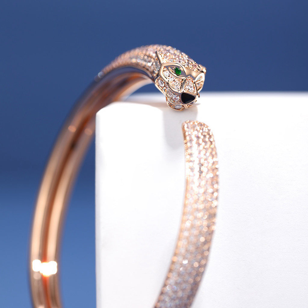 [AuraEcho]PANTHERE FULL DIAMOND OPEN BRACELET
