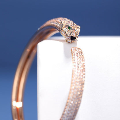 [AuraEcho]PANTHERE FULL DIAMOND OPEN BRACELET