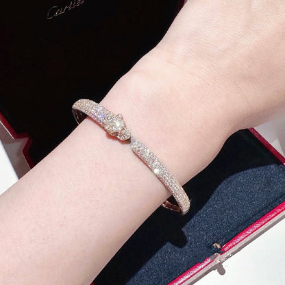 [AuraEcho]PANTHERE FULL DIAMOND OPEN BRACELET