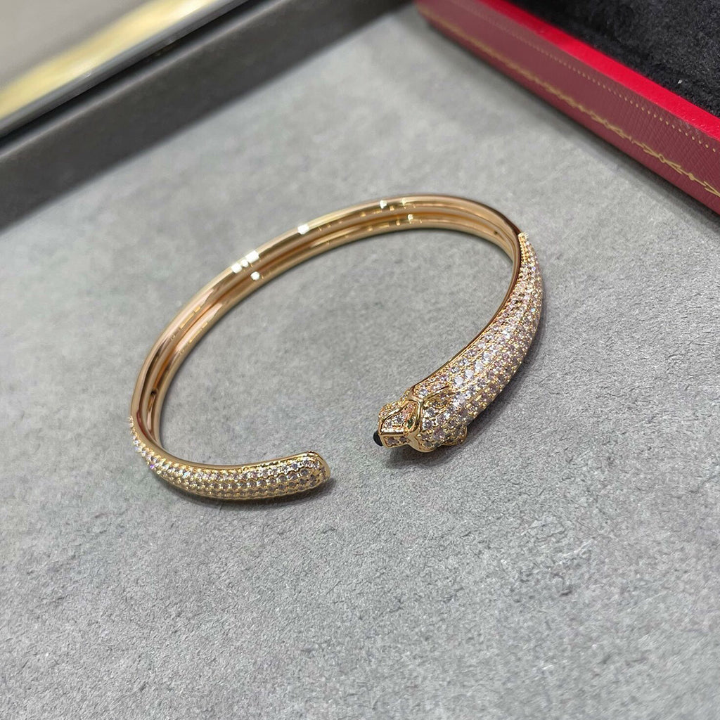 [AuraEcho]PANTHERE FULL DIAMOND OPEN BRACELET