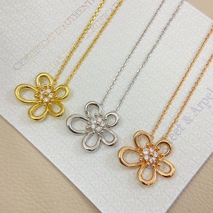 [AuraEcho]FLOWERLACE NECKLACE 5 DIAMONDS