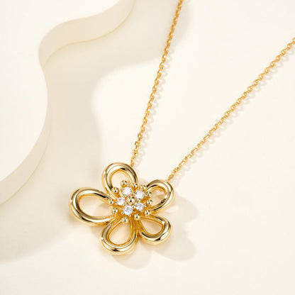 [AuraEcho]FLOWERLACE NECKLACE 5 DIAMONDS