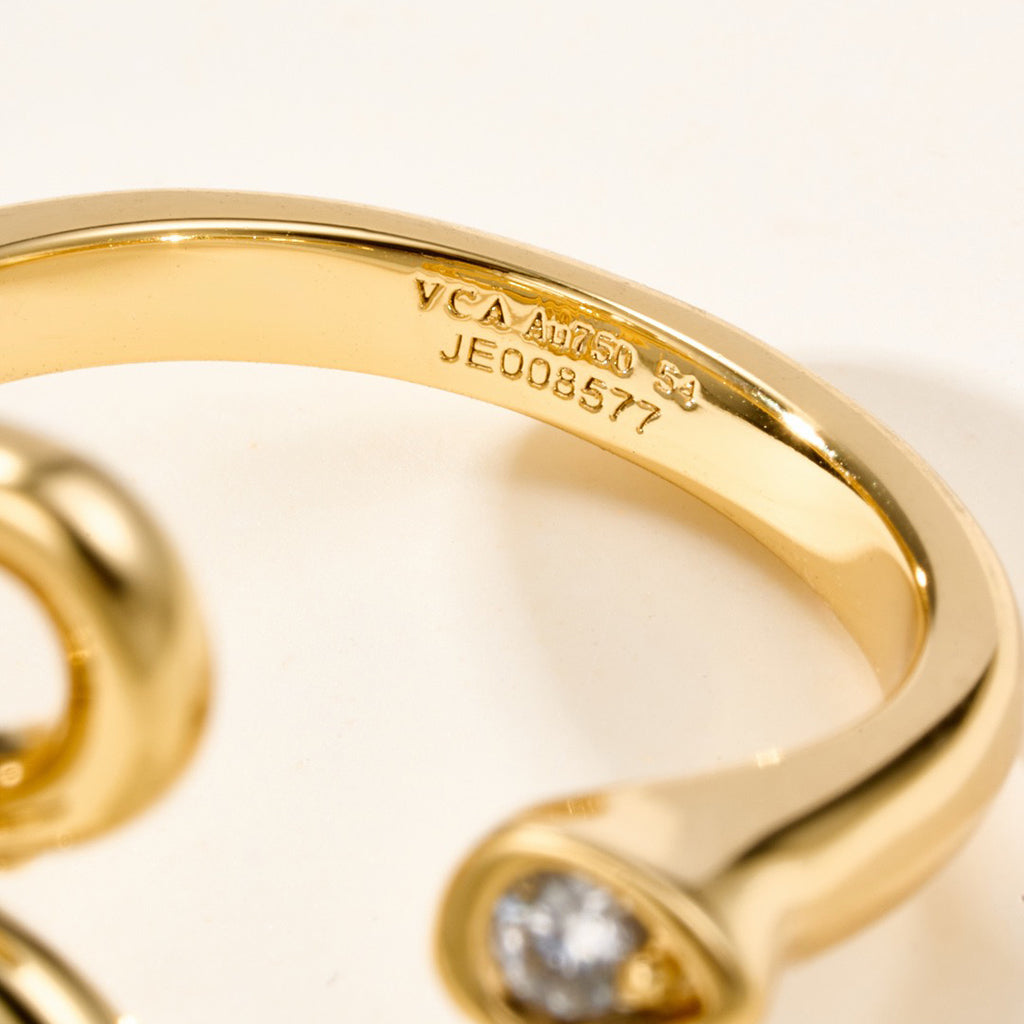 [AuraEcho]  FLOWERLACE OPEN RING 5 DIAMONDS