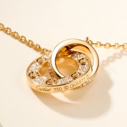 [AuraEcho]LOVE DOUBLE RING FULL DIAMOND BRACELET