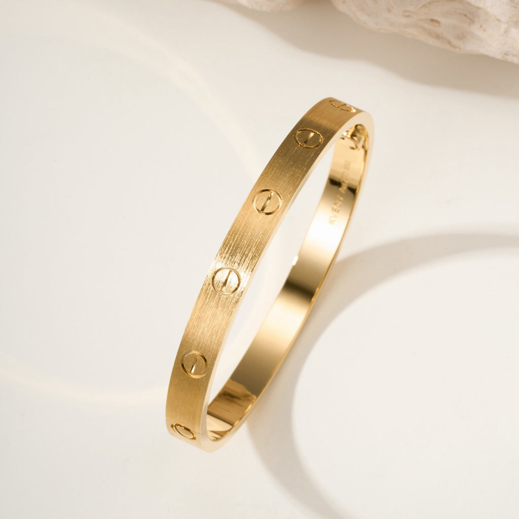 [AuraEcho]LOVE BRACELET 6.1MM BRUSHED