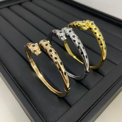 [AuraEcho]PANTHERE DOUBLE HEADED OPEN BRACELET