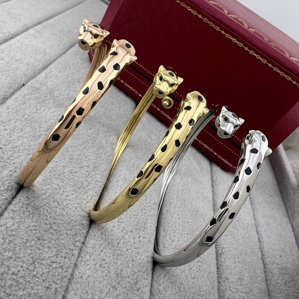 [AuraEcho]PANTHERE DOUBLE HEADED OPEN BRACELET