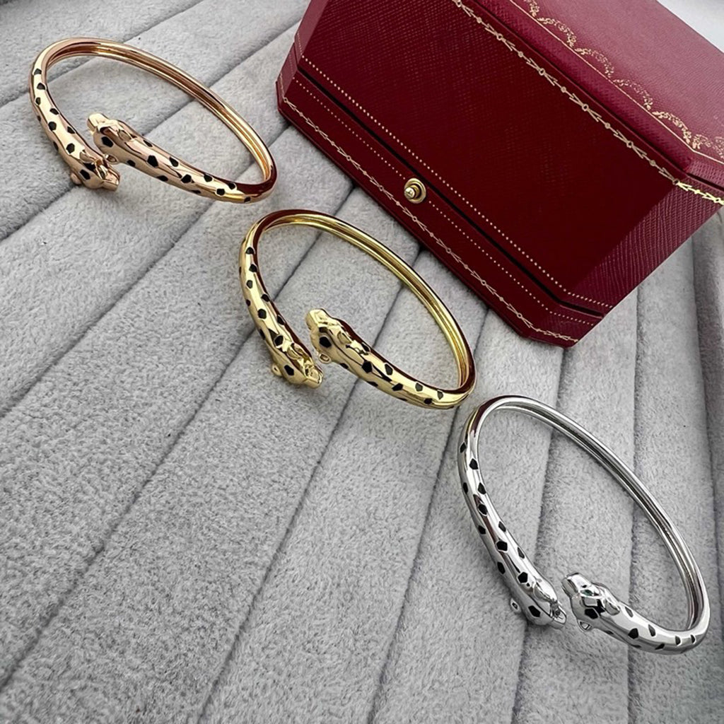 [AuraEcho]PANTHERE DOUBLE HEADED OPEN BRACELET