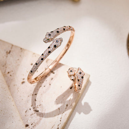 [AuraEcho]PANTHERE DOUBLE HEADED FULL DIAMOND  RING