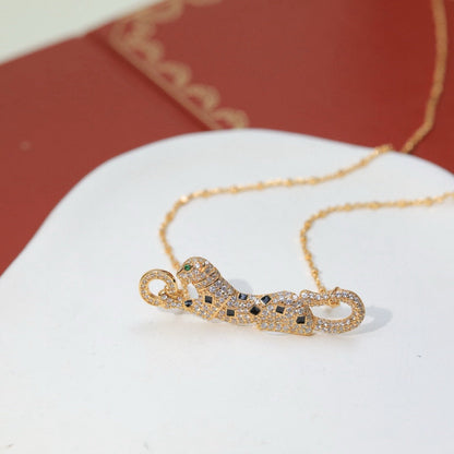 [AuraEcho]PANTHERE PAVED DIAMOND NECKLACE