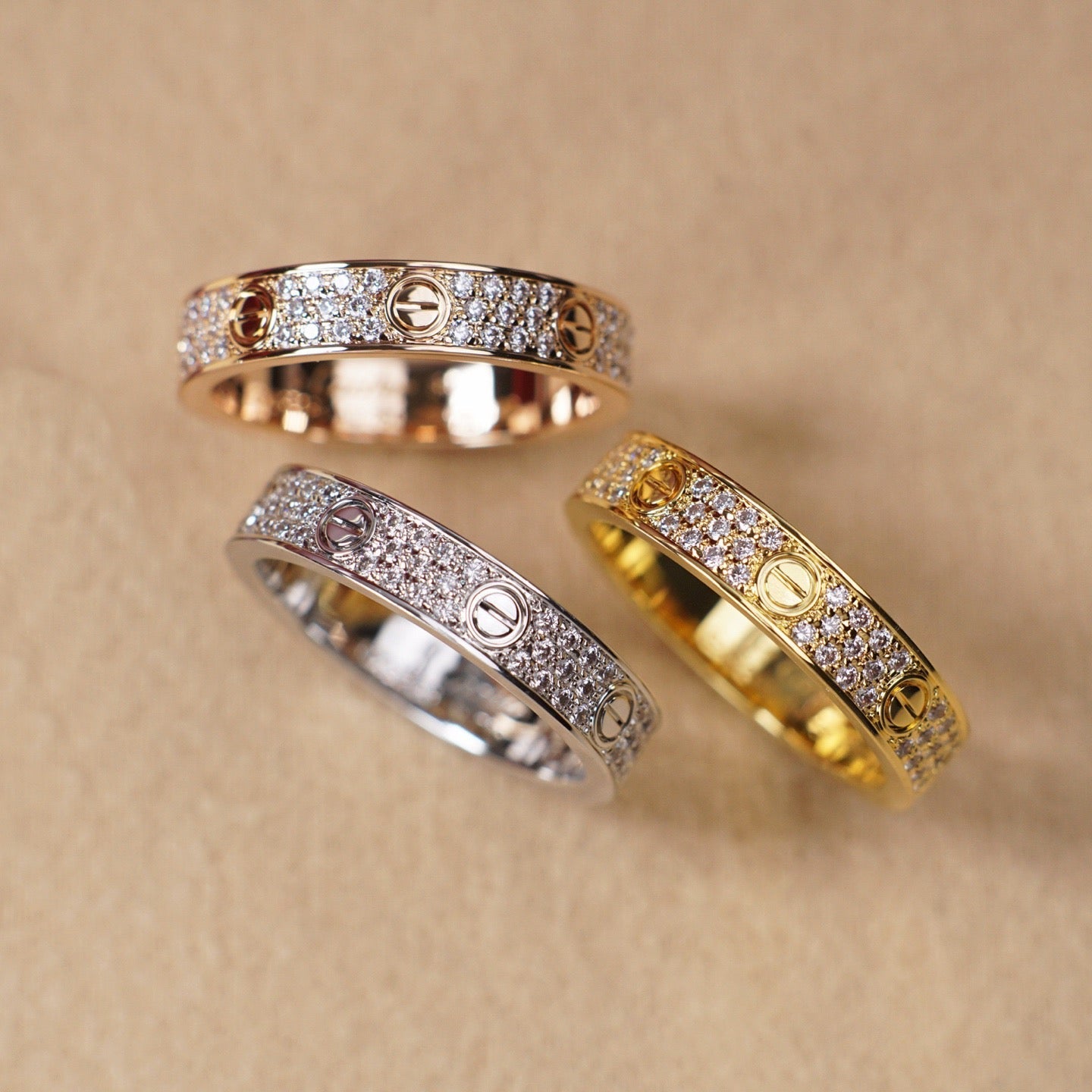 [AuraEcho]LOVE RING 4.0MM DIAMOND PAVED
