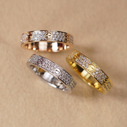 [AuraEcho]LOVE RING 4.0MM DIAMOND PAVED