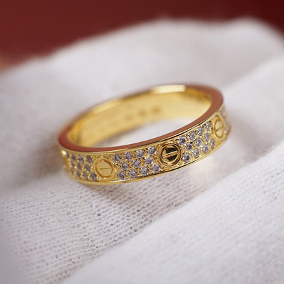 [AuraEcho]LOVE RING 4.0MM DIAMOND PAVED