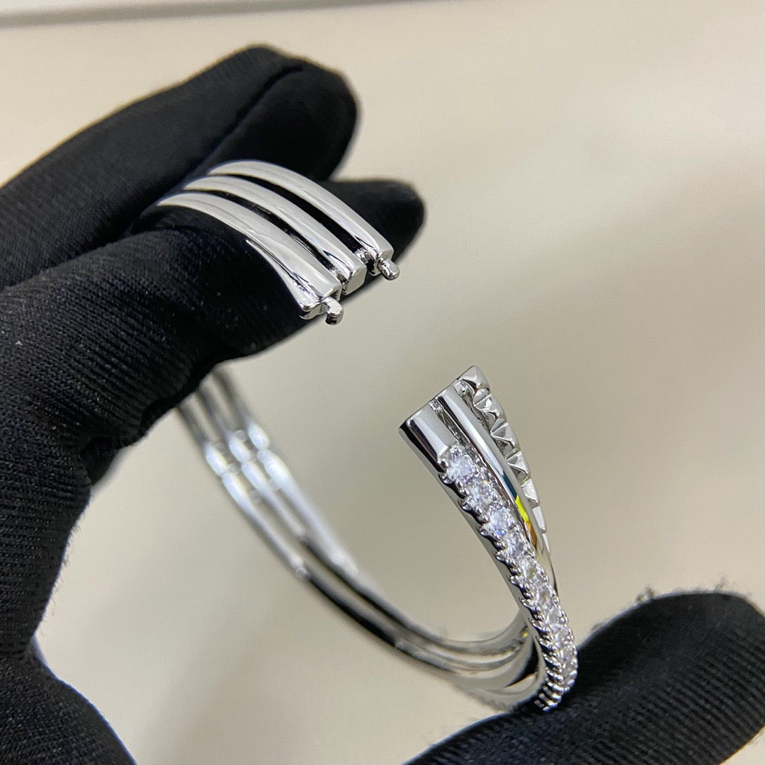 [AuraEcho]ETINCELLE HALF-PAVED DIAMOND BRACELET
