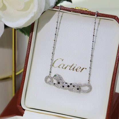 [AuraEcho]PANTHERE PAVED DIAMOND NECKLACE