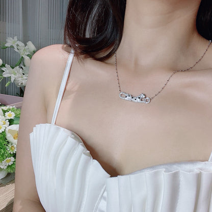 [AuraEcho]PANTHERE PAVED DIAMOND NECKLACE