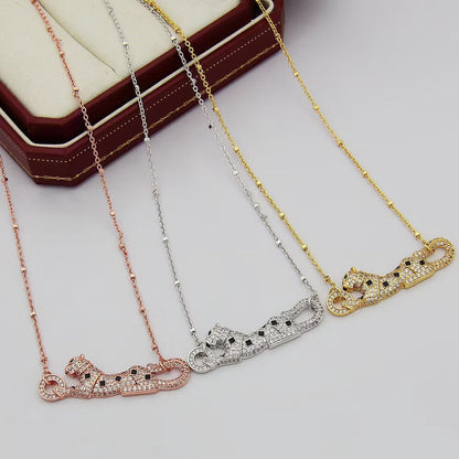 [AuraEcho]PANTHERE PAVED DIAMOND NECKLACE
