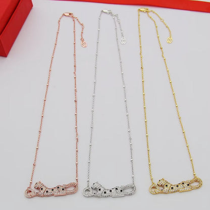 [AuraEcho]PANTHERE PAVED DIAMOND NECKLACE