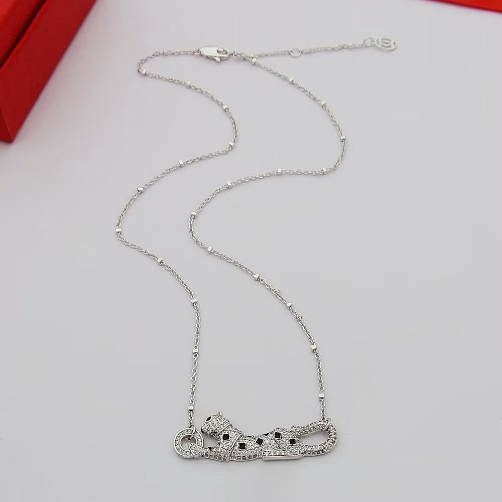 [AuraEcho]PANTHERE PAVED DIAMOND NECKLACE