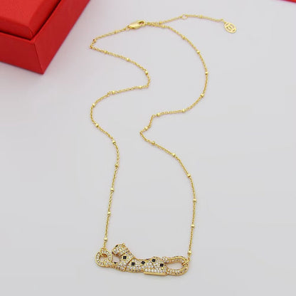 [AuraEcho]PANTHERE PAVED DIAMOND NECKLACE