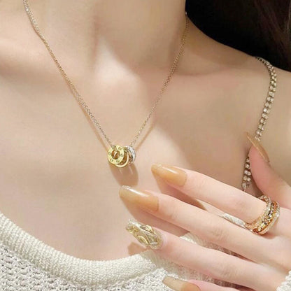 [AuraEcho]LOVE 6 DIAMOND PENDANT NECKLACE