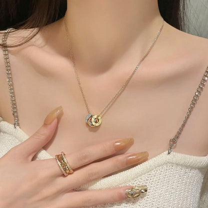 [AuraEcho]LOVE 6 DIAMOND PENDANT NECKLACE