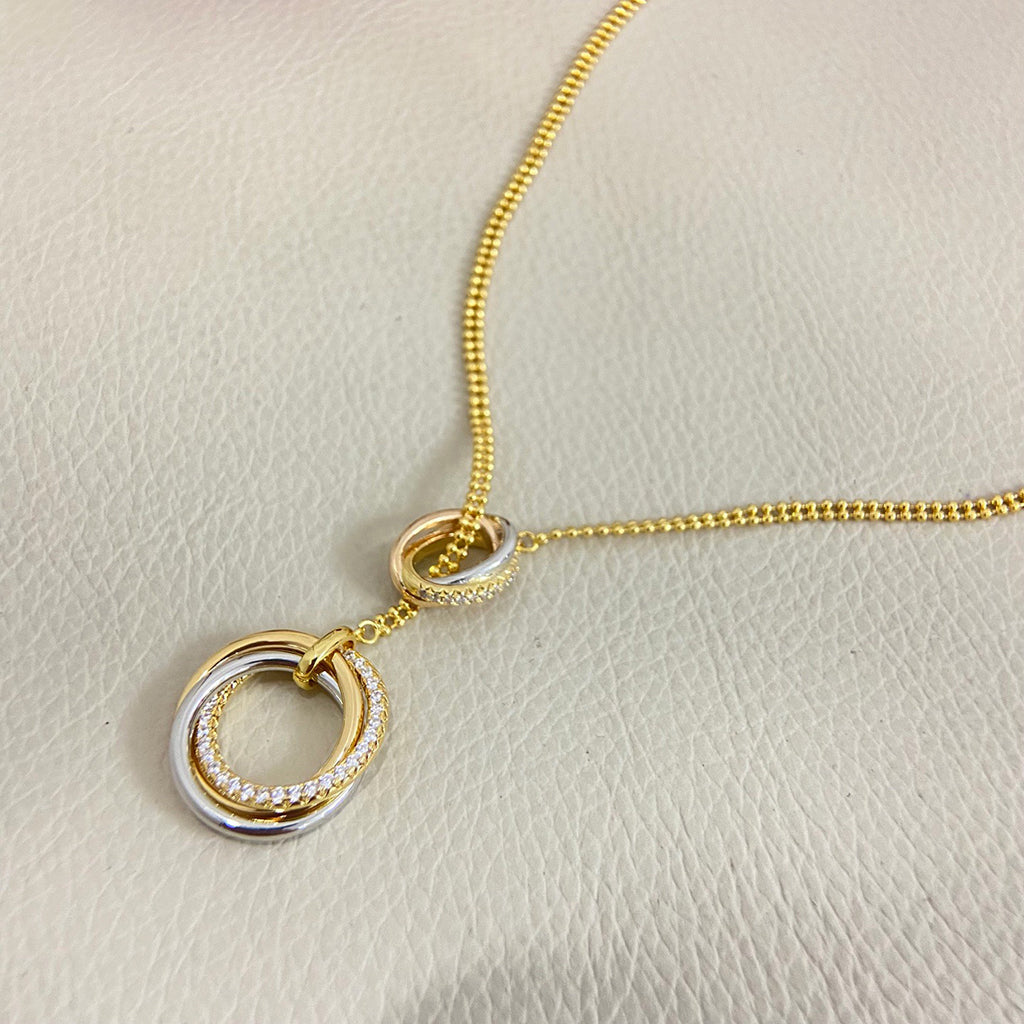 [AuraEcho]TRINITY DIAMONDS NECKLACE
