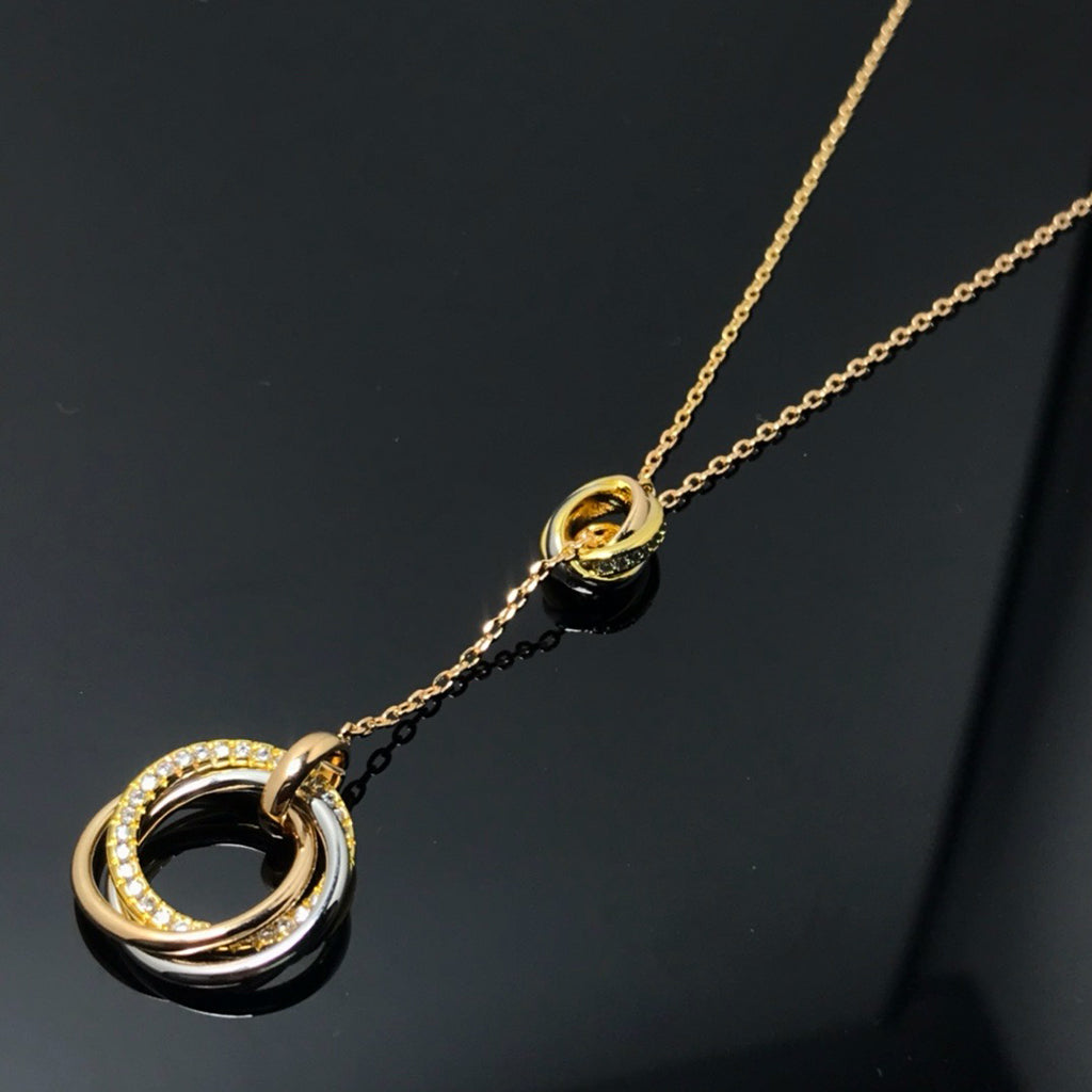 [AuraEcho]TRINITY DIAMONDS NECKLACE