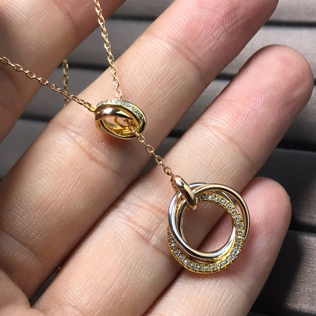 [AuraEcho]TRINITY DIAMONDS NECKLACE