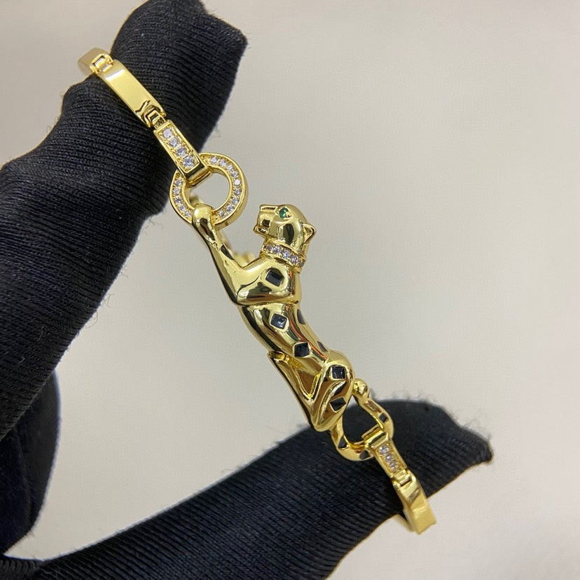 [AuraEcho]PANTHERE HALF DIAMOND ON CHAIN BRACELET