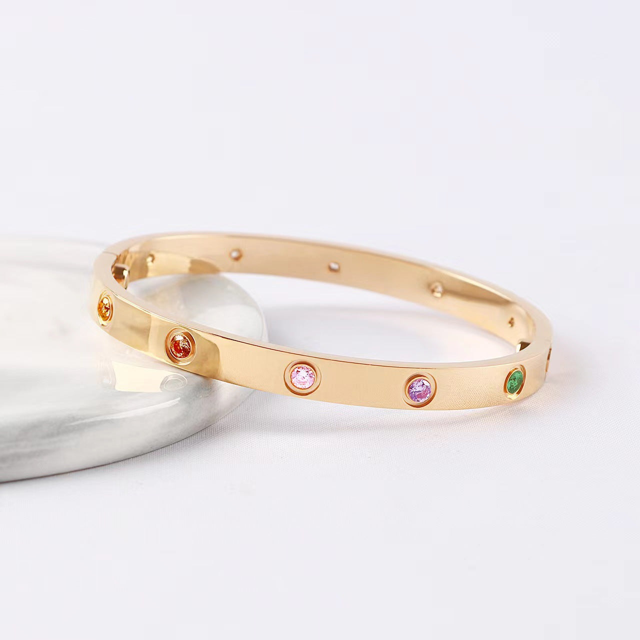 [AuraEcho]2026 RAINBOW LOVE BRACELET 6.1MM  10 DIAMONDS