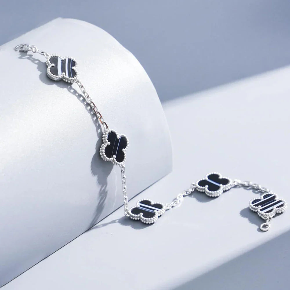 [AuraEcho] CLOVER 5 MOTIF PULSAR STONE BRACELET COLLECTION