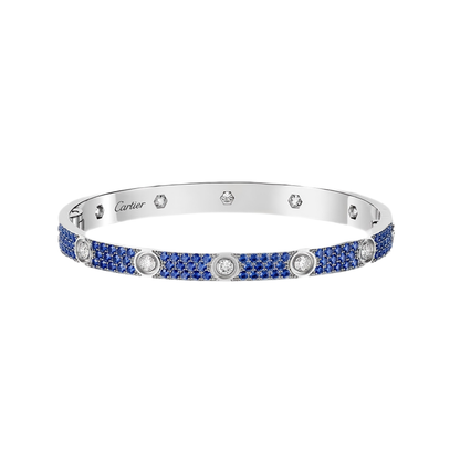 [AuraEcho]2026 PAVE GEMSTONE LOVE BRACELET 6.1MM 10 DIAMONDS