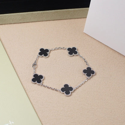 [AuraEcho] CLOVER 5 MOTIF ONYXS BRACELET COLLECTION