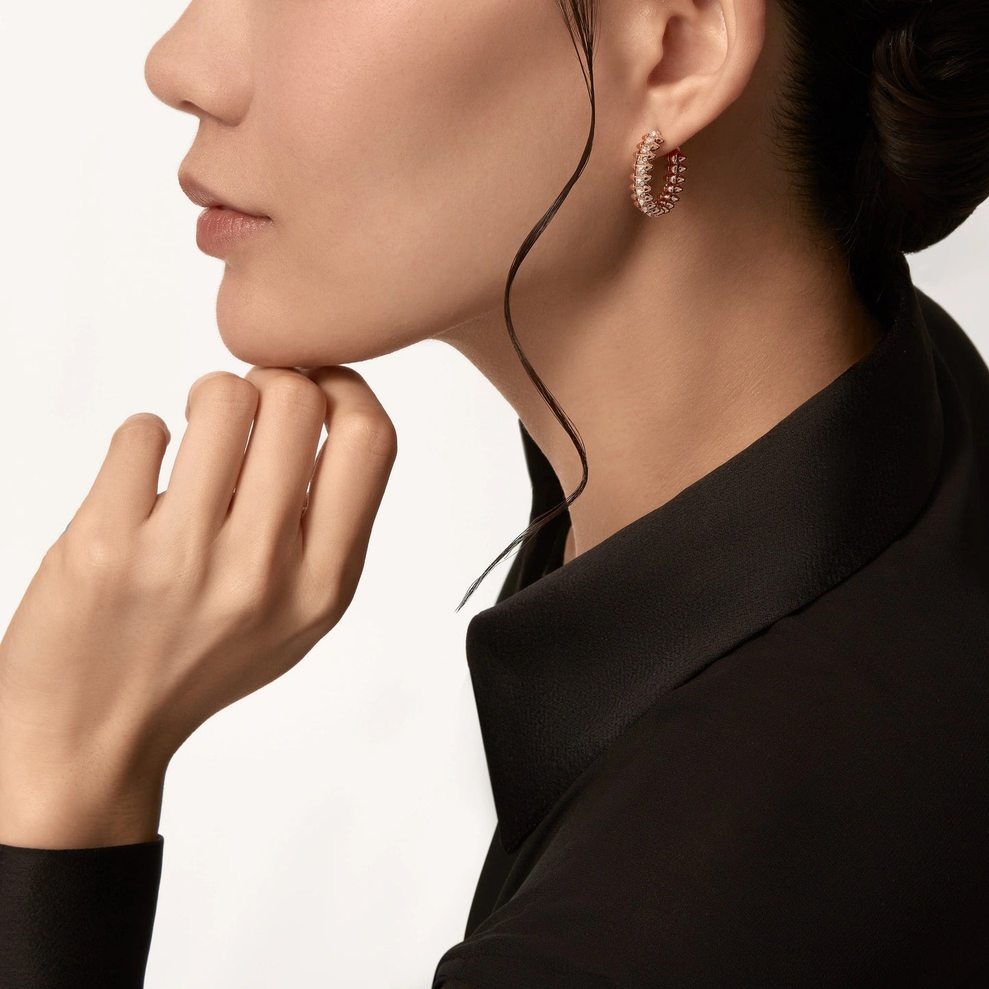 [AuraEcho]CLASH FULL DIAMOND MEDIUM EARRINGS