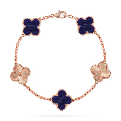 [AuraEcho]CLOVER 5 MOTIF PURPLE STRIPES BRACELET COLLECTION