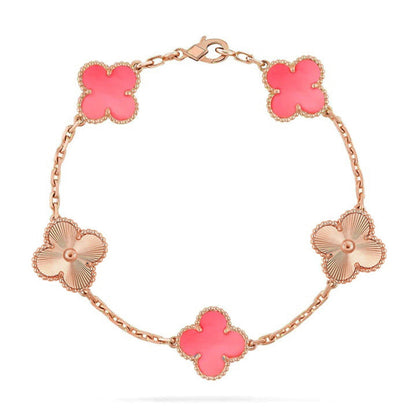 [AuraEcho] CLOVER 5 MOTIFS  PINK MOP BRACELET COLLECTION
