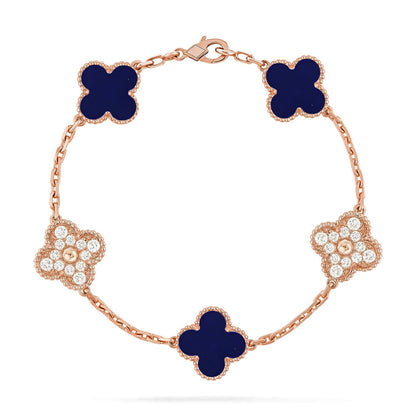 [AuraEcho]CLOVER 5 MOTIF LAPIS LAZULI BRACELET COLLECTION