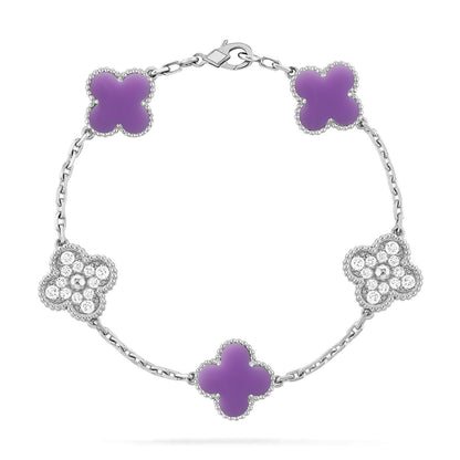 [AuraEcho]CLOVER 5 MOTIF LIGHT PURPLE BRACELET COLLECTION