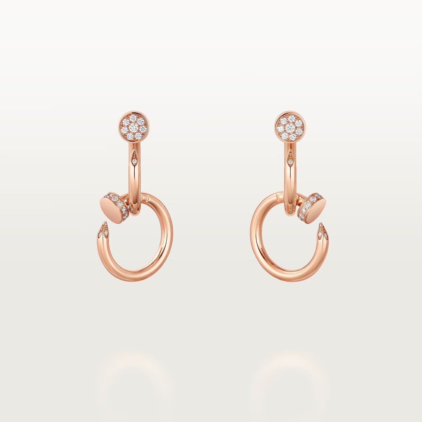 [AuraEcho]JUSTE HALF DIAMOND DOUBLE EARRINGS