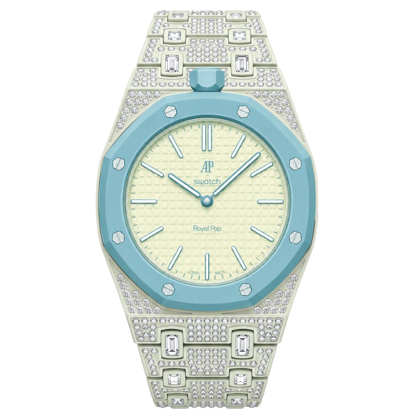 [AuraEcho]Royal Oak Pop Exclusive Bioceramic Case & Bioceramic Strap Full Diamond