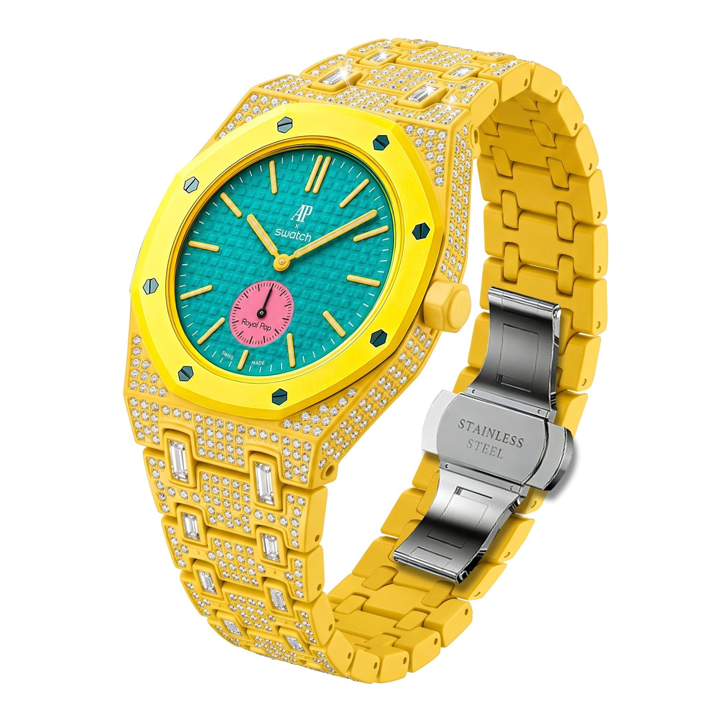 [AuraEcho]Royal Oak Pop Exclusive Bioceramic Case & Bioceramic Strap Full Diamond