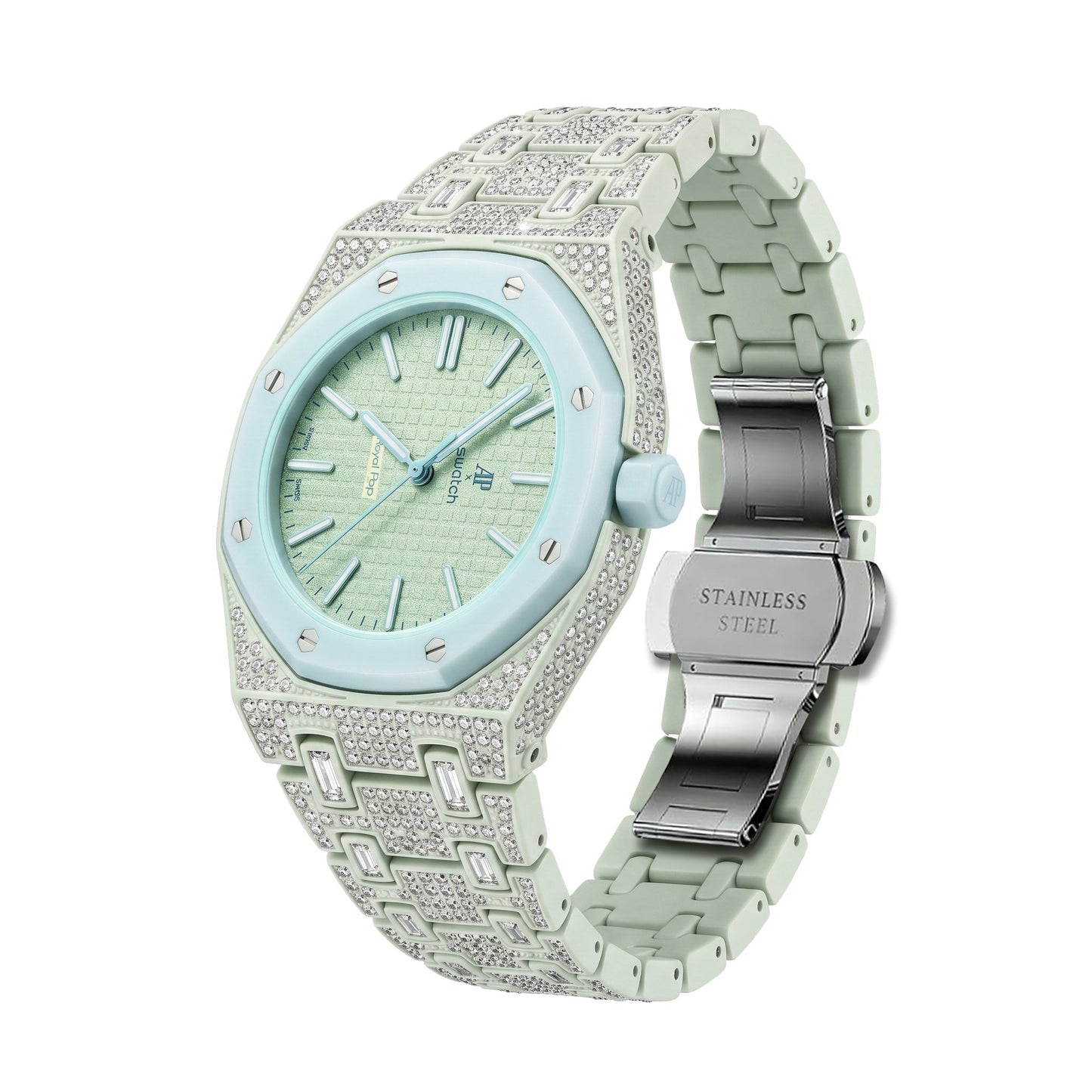 [AuraEcho]Royal Oak Pop Exclusive Bioceramic Case & Bioceramic Strap Full Diamond
