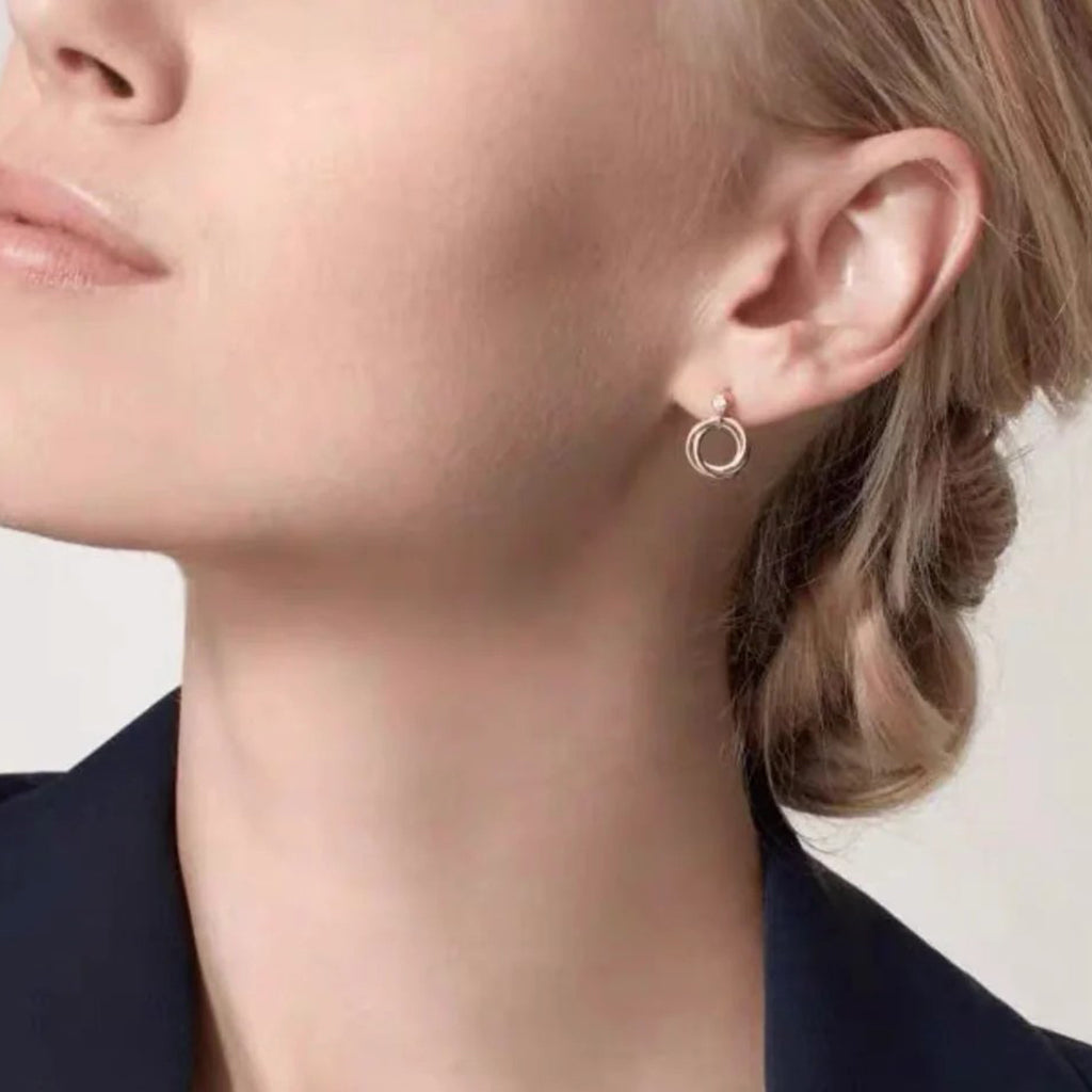 [AuraEcho]TRINITY ON DIAMOND  EARRINGS