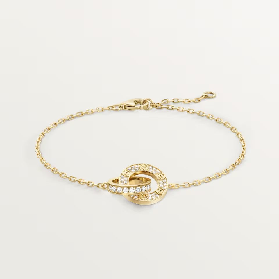 [AuraEcho]LOVE DOUBLE RING FULL DIAMOND BRACELET