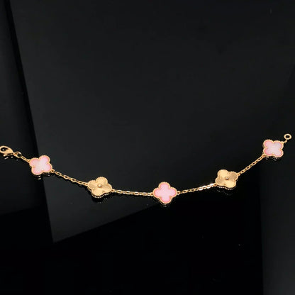 [AuraEcho] CLOVER 5 MOTIFS  PINK MOP BRACELET COLLECTION